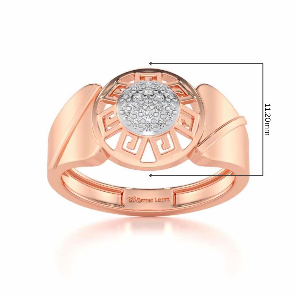Pinnacle Silver Ring For Men - Rose Gold - Image 5