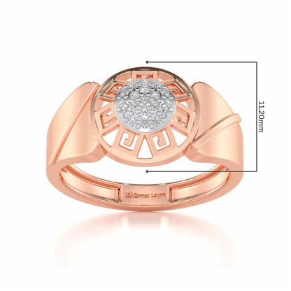 Pinnacle Silver Ring For Men - Rose Gold - Image 5