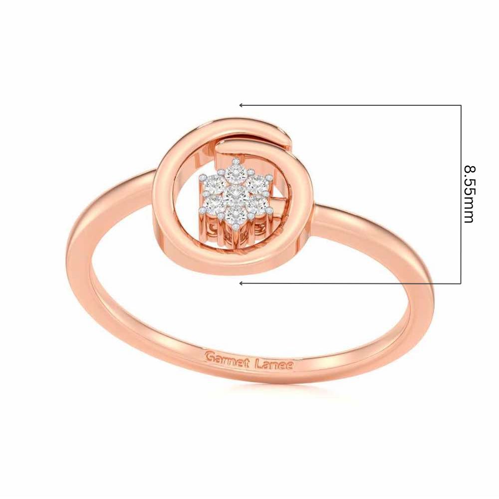 Spiral Flora Silver Ring - Rose Gold - Image 5