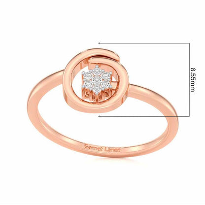 Spiral Flora Silver Ring - Rose Gold - Image 5