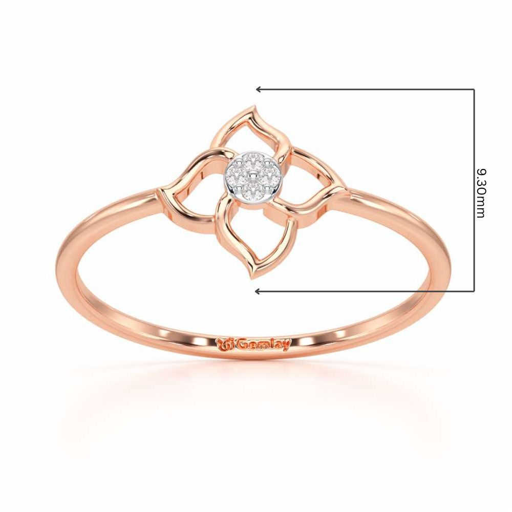 Solo Bloom Silver Ring - Rose Gold - Image 2