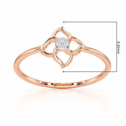 Solo Bloom Silver Ring - Rose Gold - Image 2