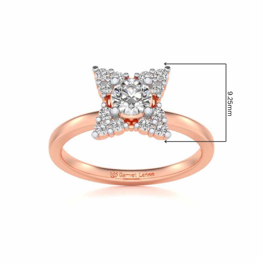 Flower Power Solitaire Silver Ring - Rose Gold - Image 5