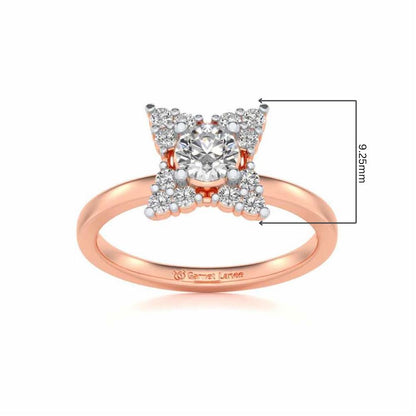 Flower Power Solitaire Silver Ring - Rose Gold - Image 5
