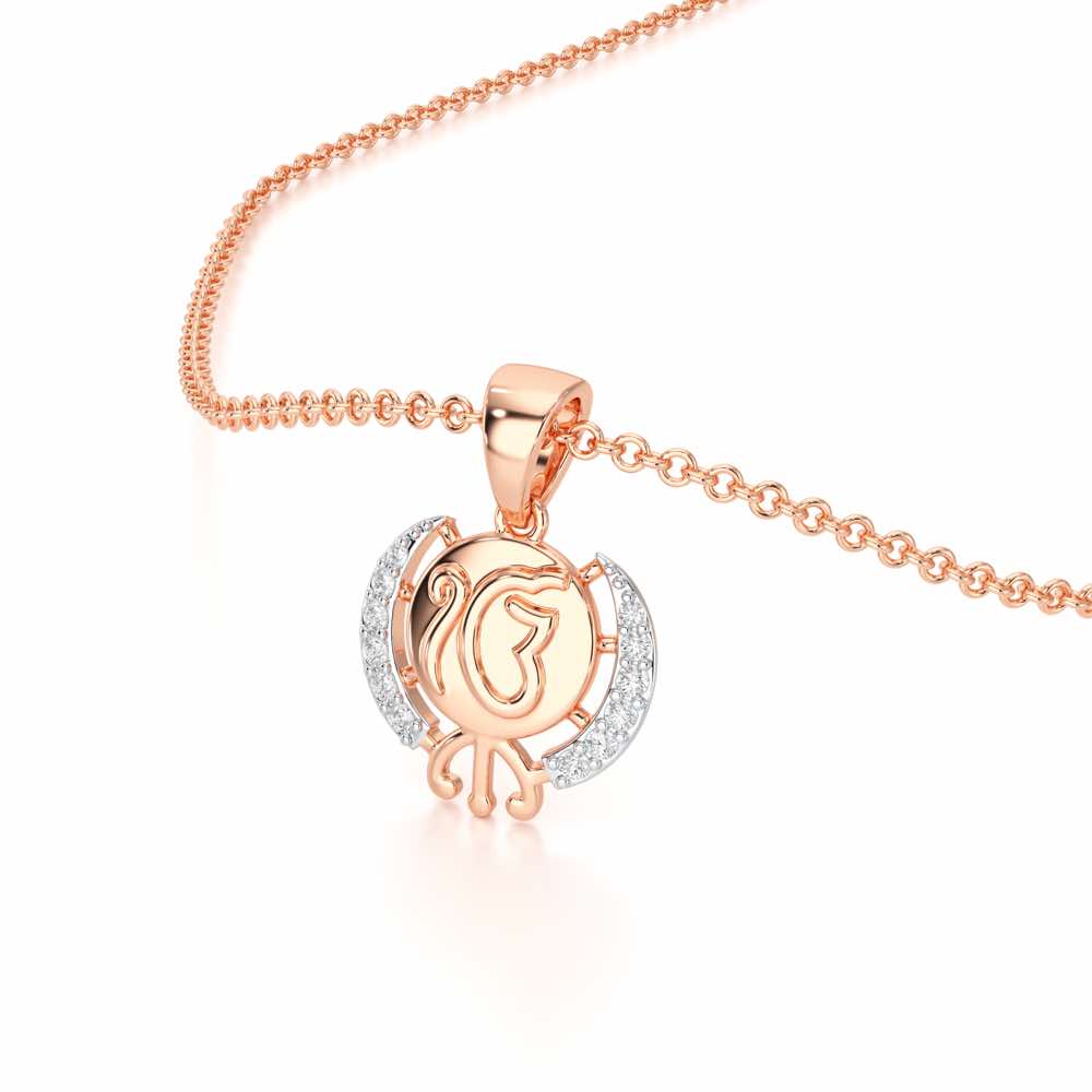 Onkar Grace Silver Pendant - Rose Gold - Image 2