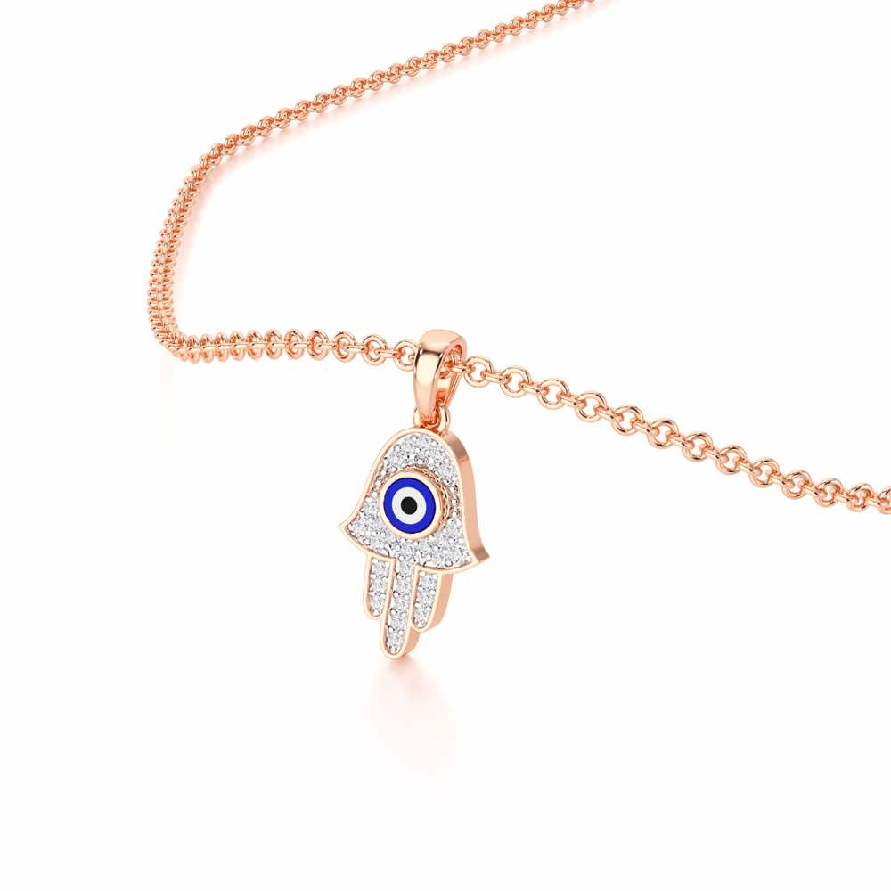 Protective Gaze Silver Pendant - Rose Gold - Image 2