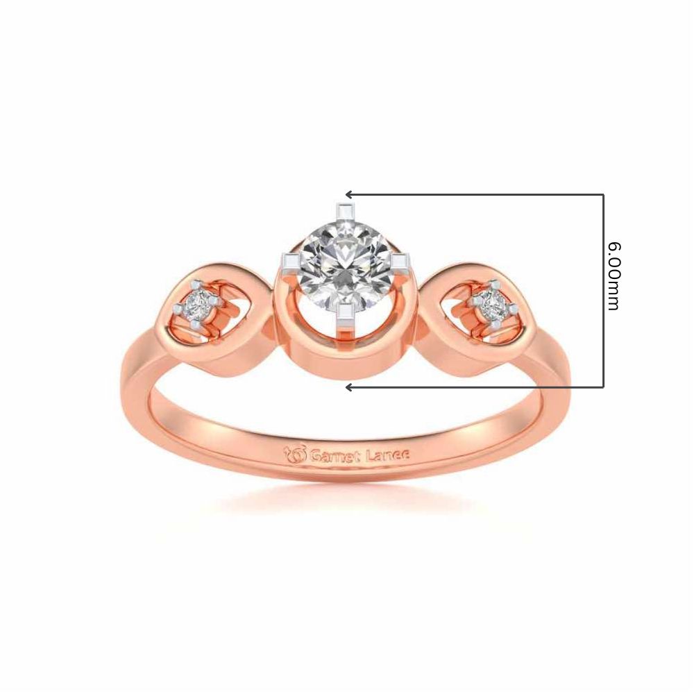Eyes Speak Solitaire Silver Ring - Rose Gold - Image 5