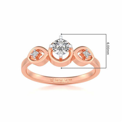 Eyes Speak Solitaire Silver Ring - Rose Gold - Image 5