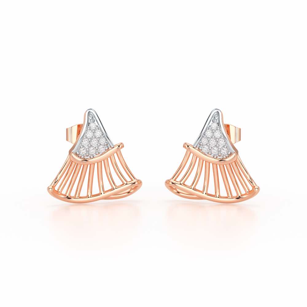 Shiny Skirts Silver Earring Studs - Rose Gold - Image 2