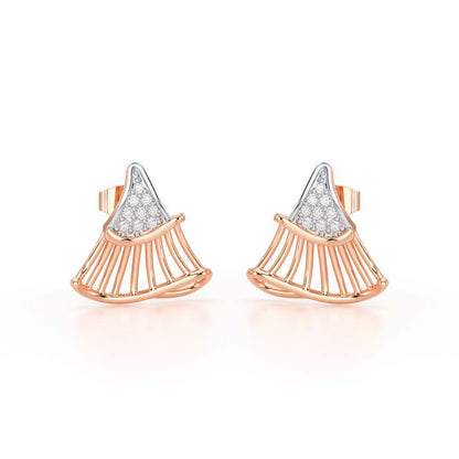 Shiny Skirts Silver Earring Studs - Rose Gold - Image 2