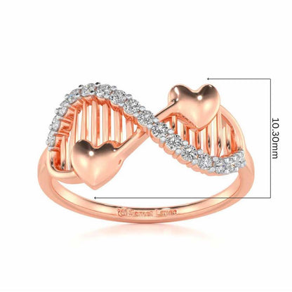 Infinity Wave Silver Ring - Rose Gold - Image 5