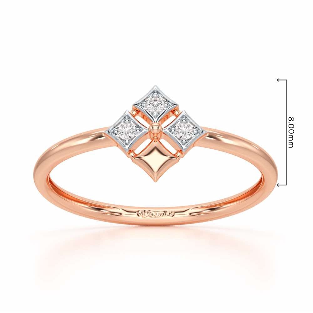 Four Pinch Silver Ring - Rose Gold - Image 2