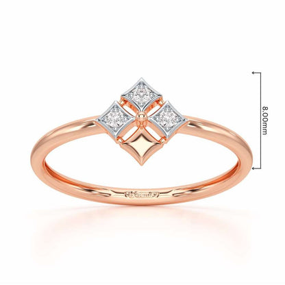 Four Pinch Silver Ring - Rose Gold - Image 2