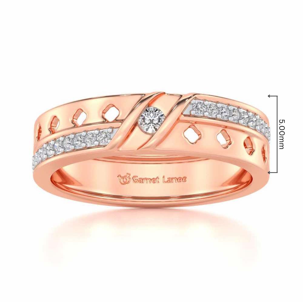 Revered Silver Band Ring - Rose Gold - Image 5
