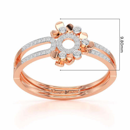Delicate Glow Silver Ring - Rose Gold - Image 5