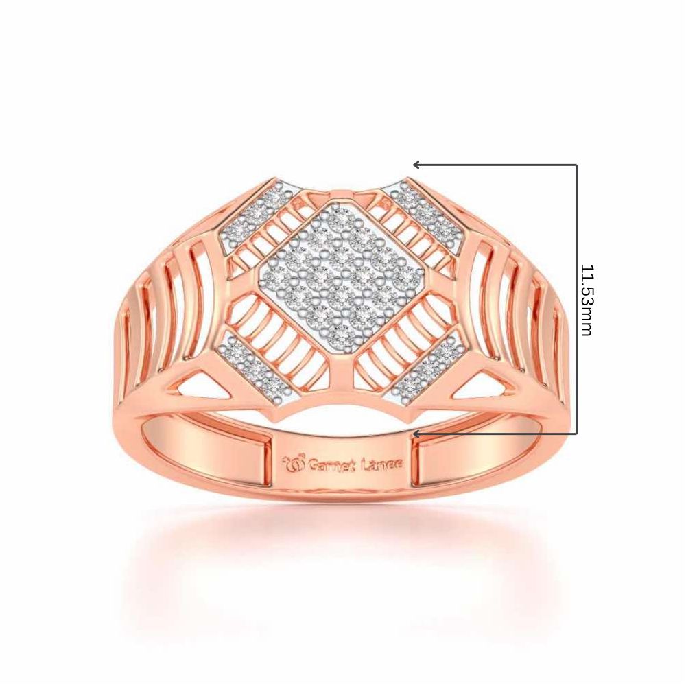 Celestial Shine Silver Ring For Men - Rose Gold - Image 5