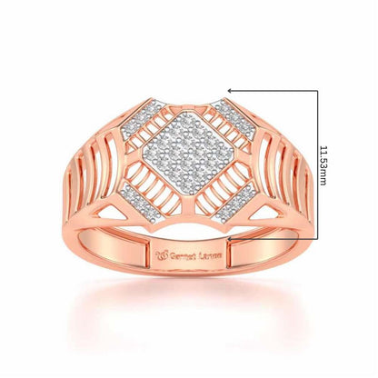 Celestial Shine Silver Ring For Men - Rose Gold - Image 5