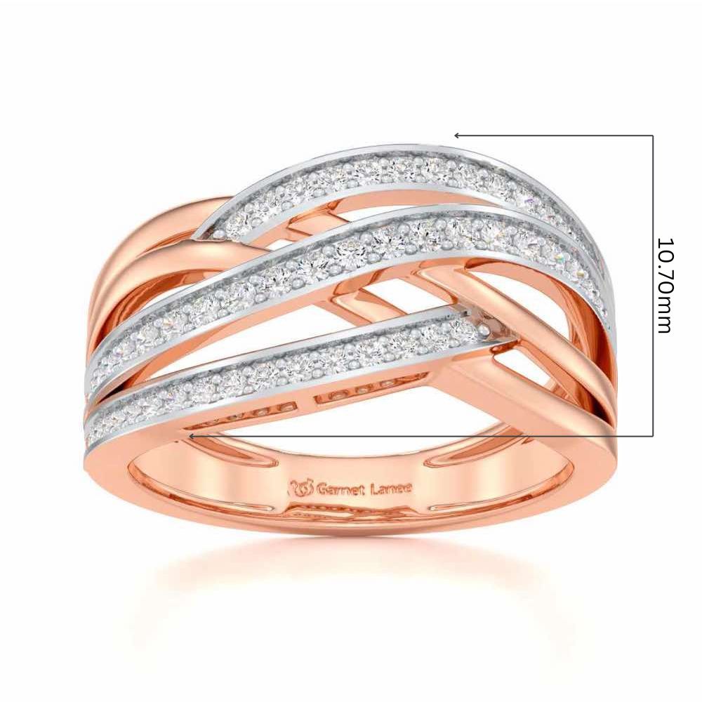 Elegant Edge Silver Ring - Rose Gold - Image 5