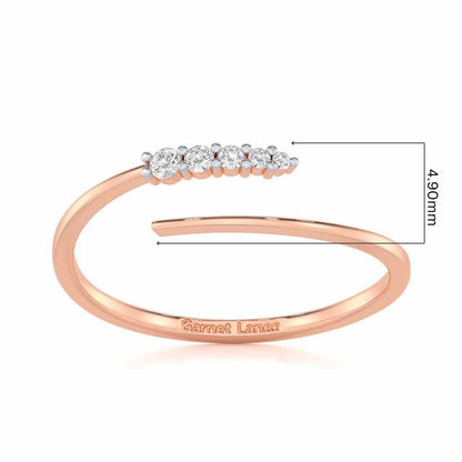 Majestic Sparkle Silver Ring - Rose Gold - Image 5
