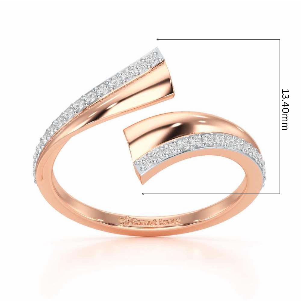 Tranquil Wave Silver Ring - Rose Gold - Image 5