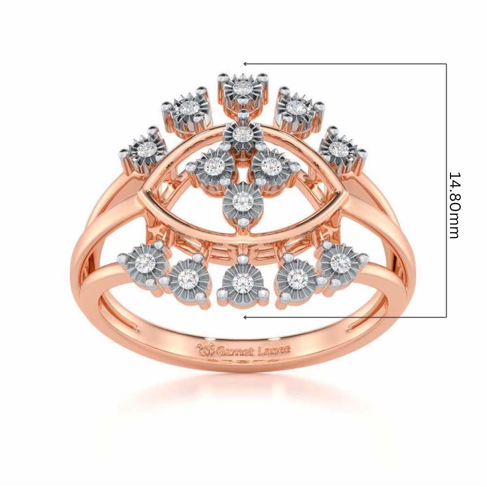 Glinting one Silver Ring - Rose Gold - Image 5