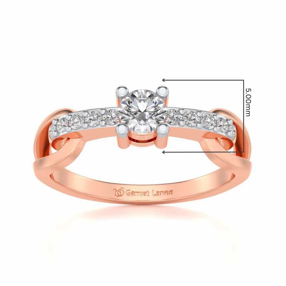 Shiny Bond Solitaire Silver Ring - Rose Gold - Image 5