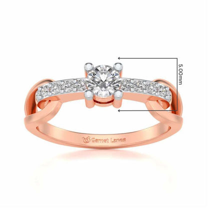 Shiny Bond Solitaire Silver Ring - Rose Gold - Image 5