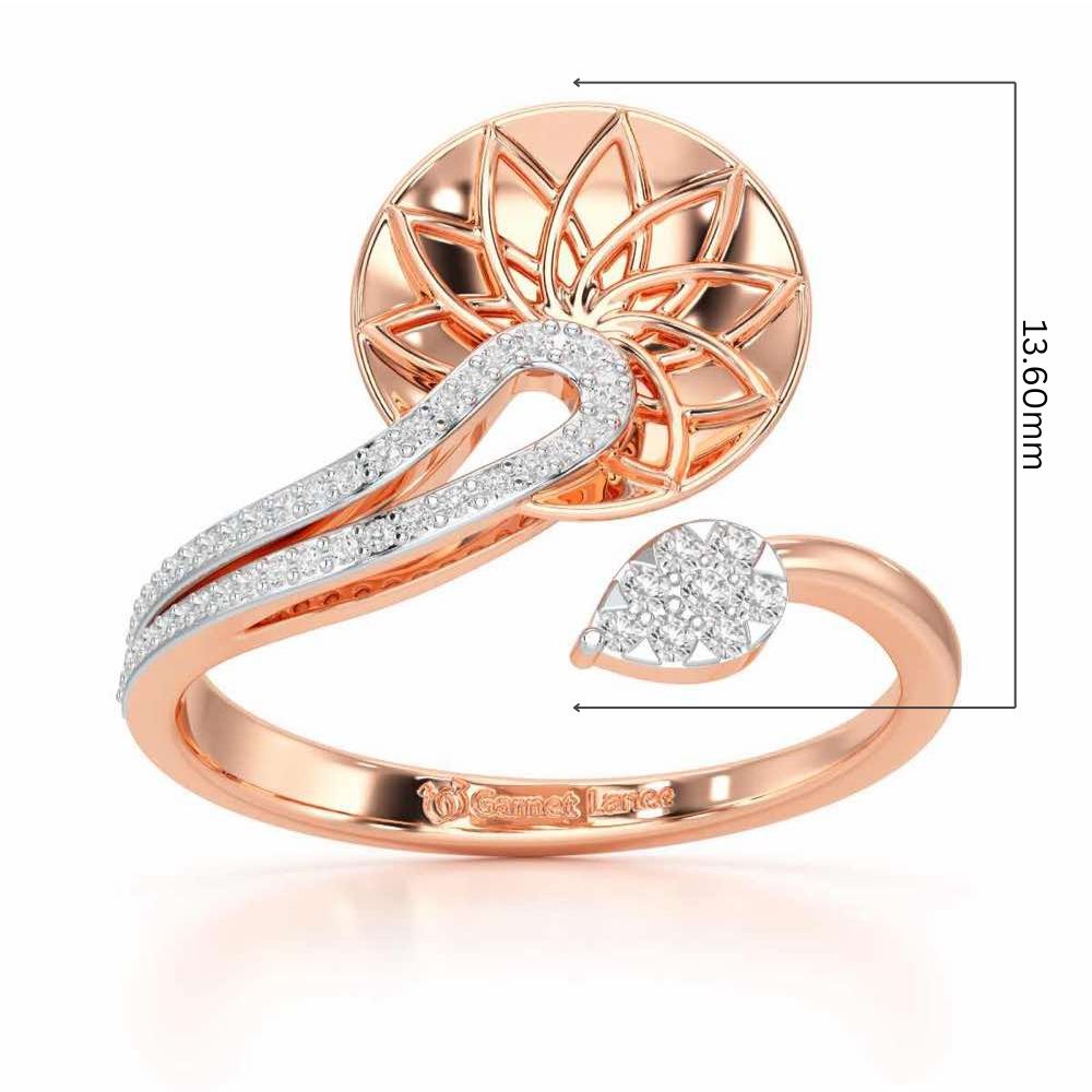 Radiant Flora Silver Ring - Rose Gold - Image 5