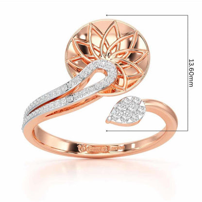 Radiant Flora Silver Ring - Rose Gold - Image 5