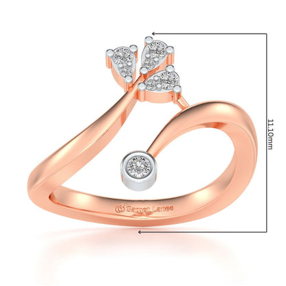 Trio Vignette Silver Ring - Rose Gold - Image 2