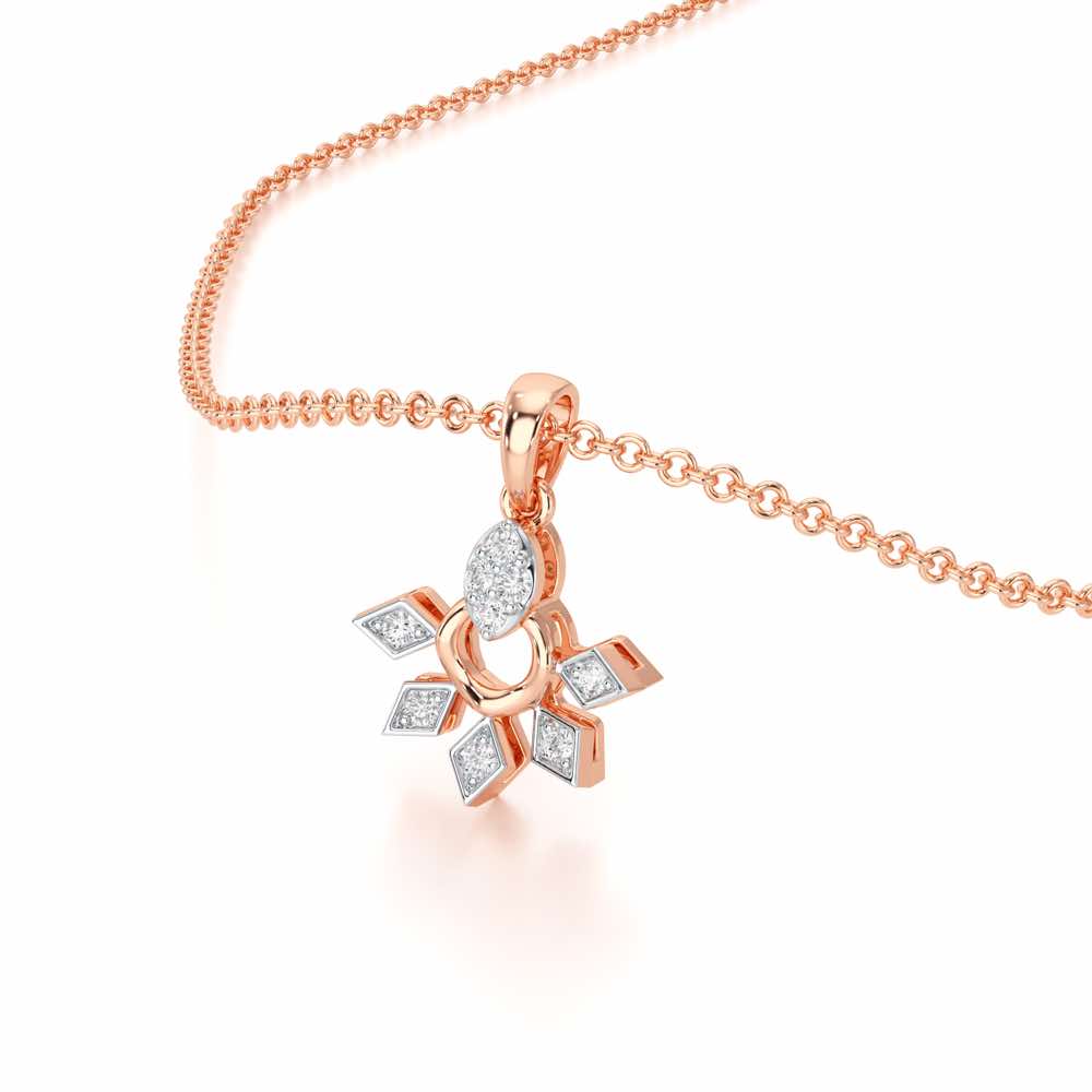 Luxe Halo Silver Pendant - Rose Gold - Image 2