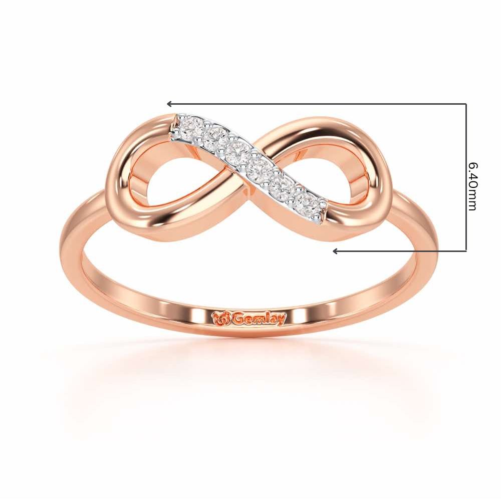 Glint of Infinity Silver Ring - Rose Gold - Image 2