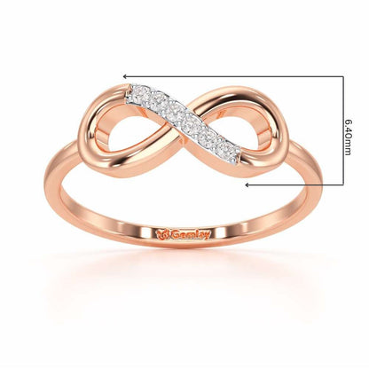 Glint of Infinity Silver Ring - Rose Gold - Image 2