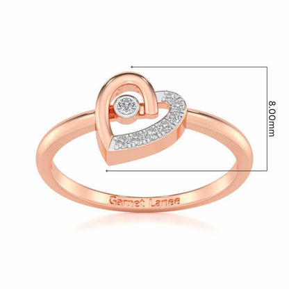 Simple Heart Silver Ring - Rose Gold - Image 5