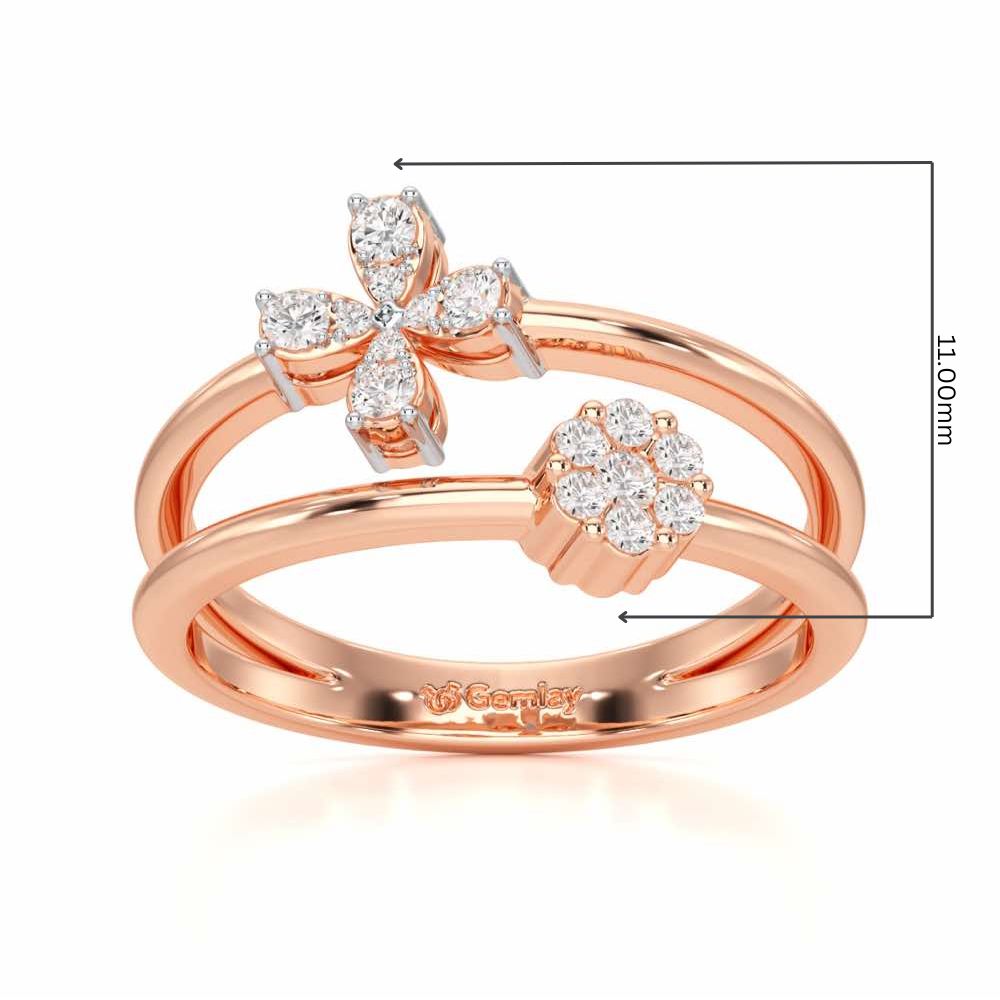 Simple Flower Silver Ring - Rose Gold - Image 5