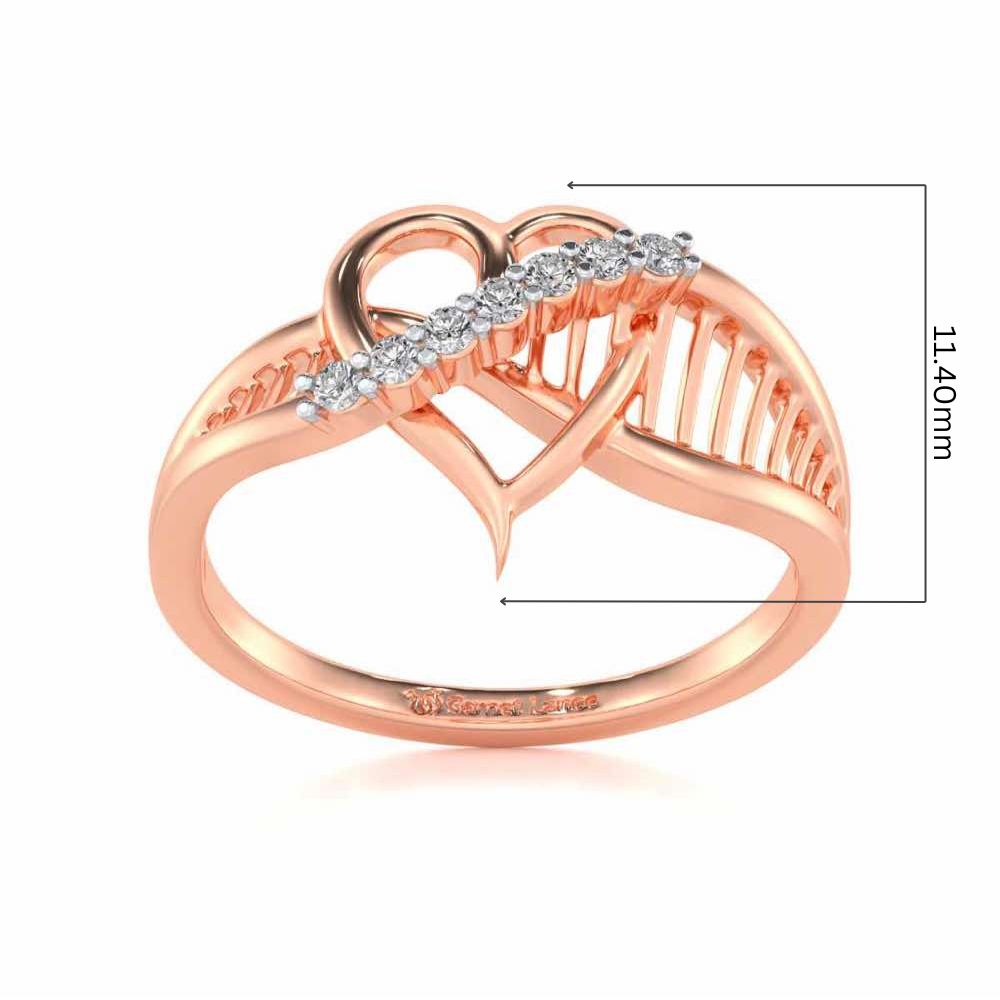 Heart Lattice Silver Ring - Rose Gold - Image 5