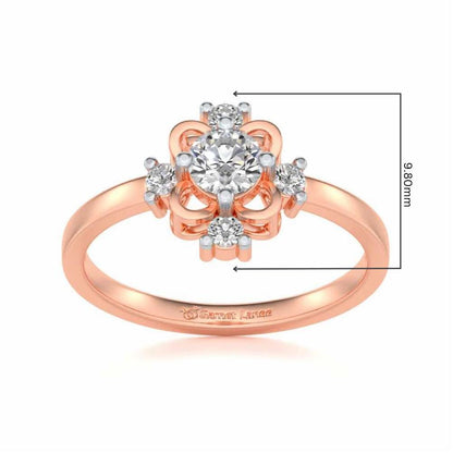 Distinguished Solitaire Silver Ring - Rose Gold - Image 5