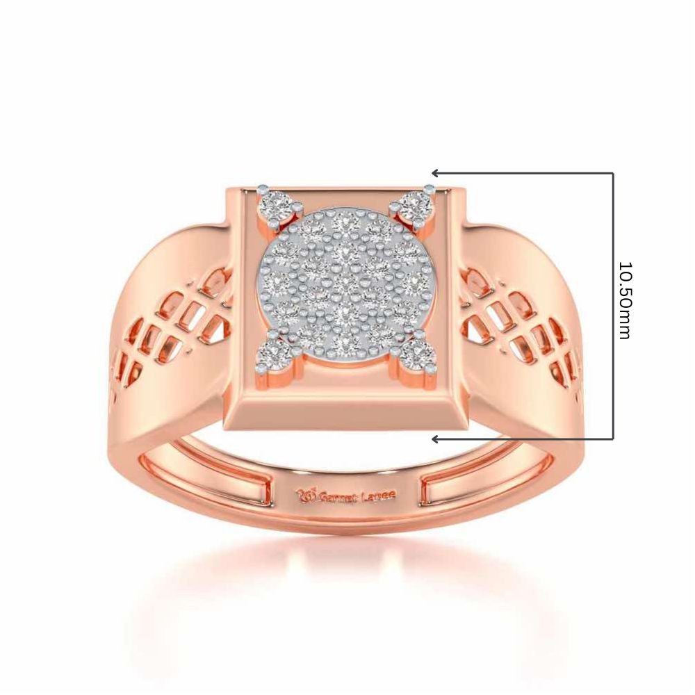 Shiny Cohort Silver Ring For Men - Rose Gold - Image 5