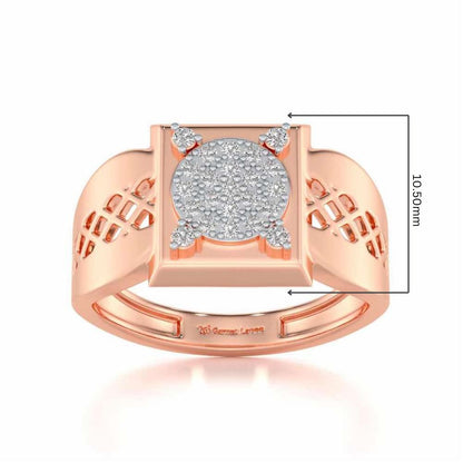 Shiny Cohort Silver Ring For Men - Rose Gold - Image 5