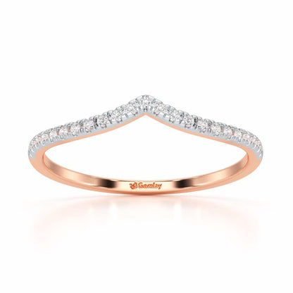 Velvet V Women Silver Ring - Rose Gold - Image 2
