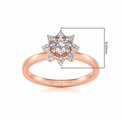 Pole Star Solitaire Silver Ring - Rose Gold - Image 5