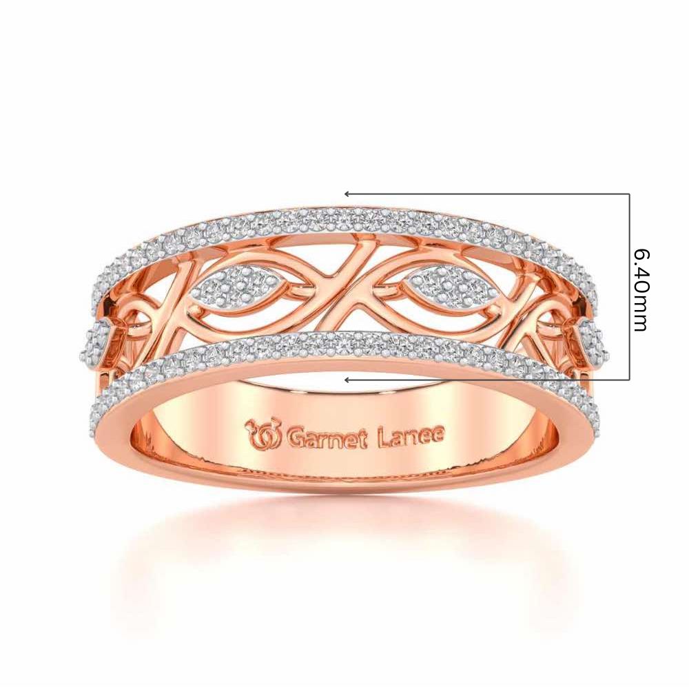 Bling Eye Silver Band Ring - Rose Gold - Image 5
