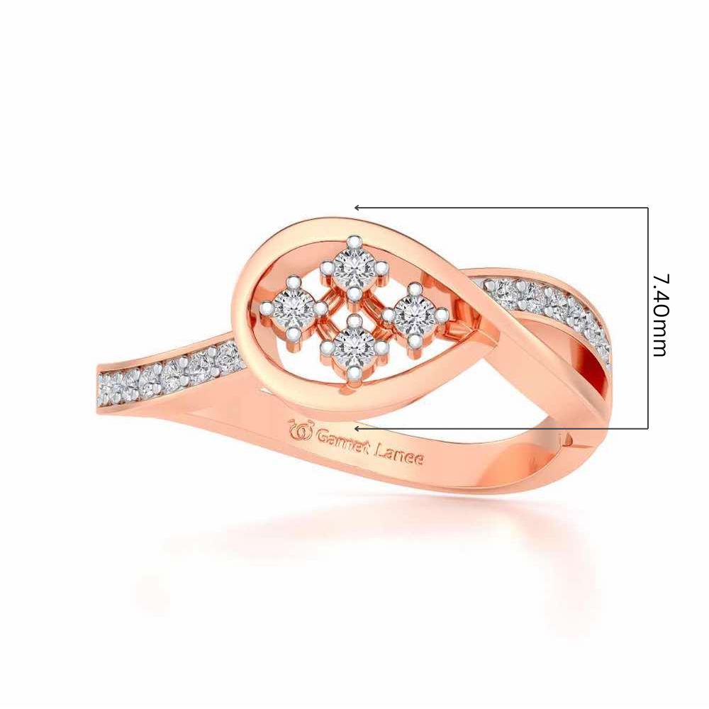 Bell Braided Silver Ring - Rose Gold - Image 5