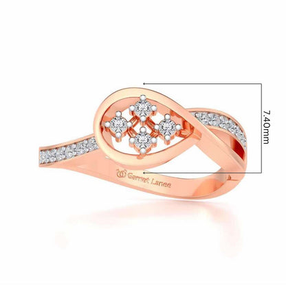Bell Braided Silver Ring - Rose Gold - Image 5