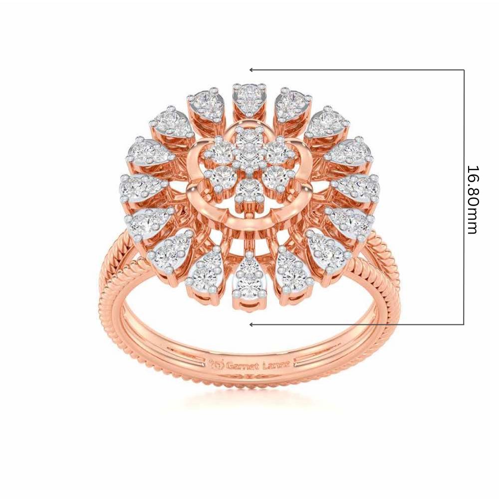 Radiant Bloom Silver Ring - Rose Gold - Image 5