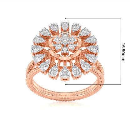 Radiant Bloom Silver Ring - Rose Gold - Image 5