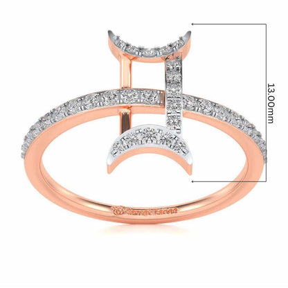 Divine Gemini Silver Ring - Rose Gold - Image 5