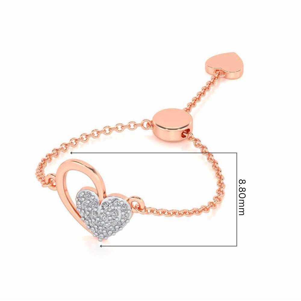Shine Heart Adjustable Silver Ring - Rose Gold - Image 5