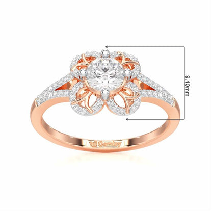 Radiant Blossom Solitaire Ring - Rose Gold - Image 5