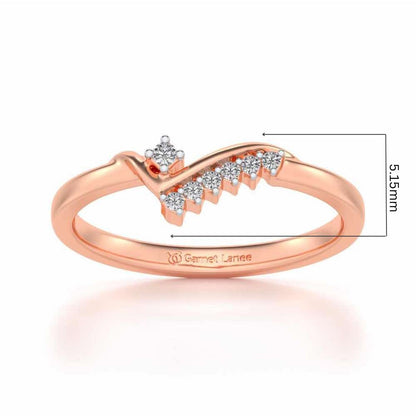 Shiny Wave Silver Ring - Rose Gold - Image 5